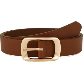 Earnda Women's Leather Belts for Jeans Dresses Ladies Waist Belt with Fashion Square-Buckle 1.10" Width