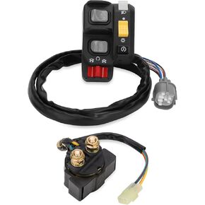 Handlebar & Starter Relay Switch for Honda Rancher 350 ES 2000-2005 Rancher 400 2004-2007 Rubicon 500 Foreman 500 ES 2001-2006 Rincon 650 680 2003-2007 Electric Shift 35200-HN7-003 35020-HN5-A10
