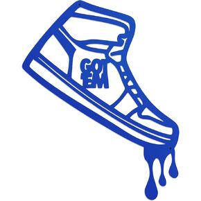 Ecqizer Metal Sneaker Wall Decor,Unique Teen Boy Room Decor,Metal Wall Art,Room Decor for Boy & Teen Bedroom,Blue decor for bedroom,for Sneaker Lovers and Friend,Graduation Gifts (Blue)