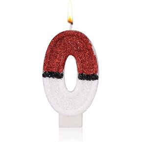 Birthday Cake Candle, Red White Birthday Candle Creative Number Candle Cake Topper Candle Birthday Cake Decorations for Birthday Party Decoration Supplies (1)