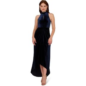 Adrianna Papell Women's Velvet High Low Gown