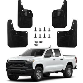 PSLER Mud Flaps Splash Guards for Chevy Colorado 2023-2024 Accessories Front & Rear Fender Mudguards Sediment Protection Without Fender Flare (4pcs)
