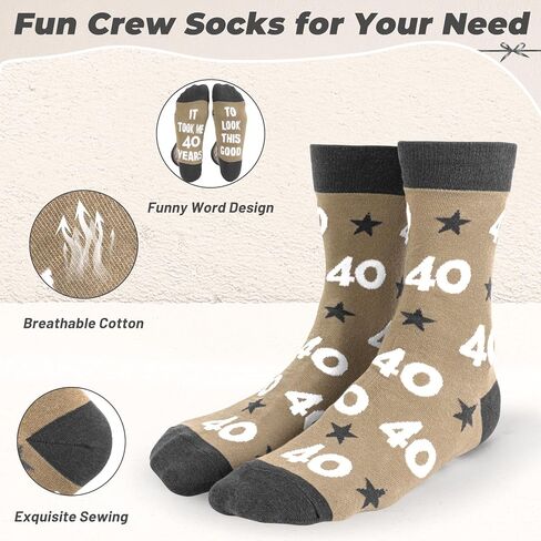 Men Fun Crew Socks for 40th 50th 60th Birthday Funny Novelty Socks Gag Gift for Men Women in Saudi Arabia