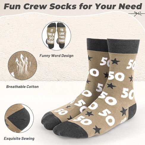 Men Fun Crew Socks for 40th 50th 60th Birthday Funny Novelty Socks Gag Gift for Men Women in Saudi Arabia