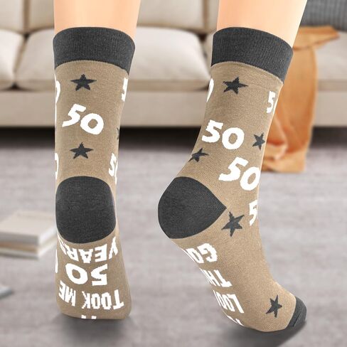 Men Fun Crew Socks for 40th 50th 60th Birthday Funny Novelty Socks Gag Gift for Men Women in Saudi Arabia