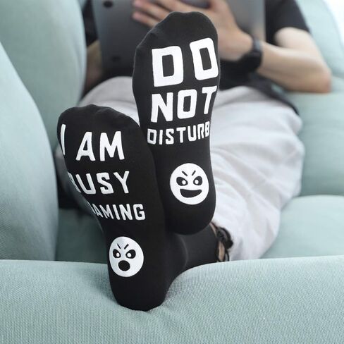 QAPIZM Do Not Disturb I'M Gaming Socks, Teen Boys Gift Teenage Stocking Stuffers Gamer Sock for Men, Father, Dad, Grandson in Kuwait
