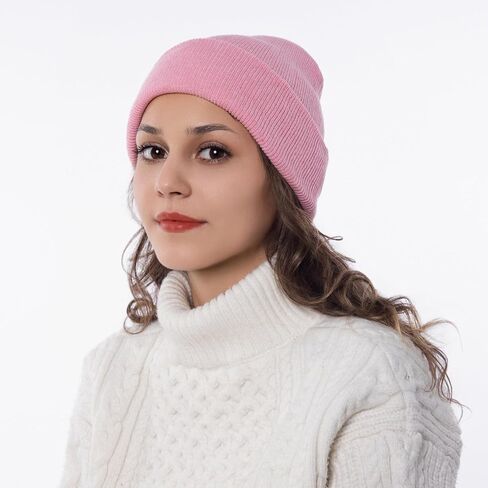 Beanie for Men Women, Unisex Knitted Caps Soft Cuffed Plain Hat for Winter Warm in Saudi Arabia