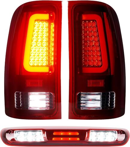 Tresound LED Tail Light + 3rd Third Brake Cargo Lamp for GMC Sierra 1500 2007-2013, 2500 3500 2007-2014, High Mount Stop Light Rear Taillight Assembly, 25958485, GM2800208, GM2801208, 25958484 in Saudi Arabia