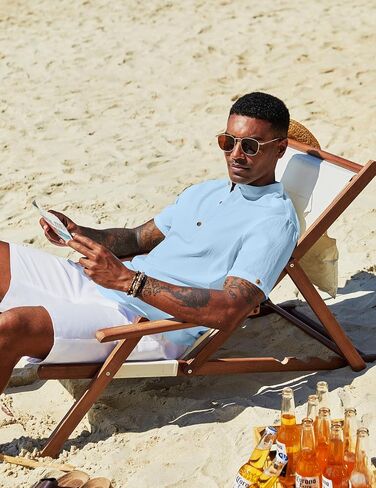 COOFANDY Men's Casual Henley Shirts Short Sleeve Summer Beach T-Shirts Banded Collar Henleys Button Tee Shirt in Saudi Arabia