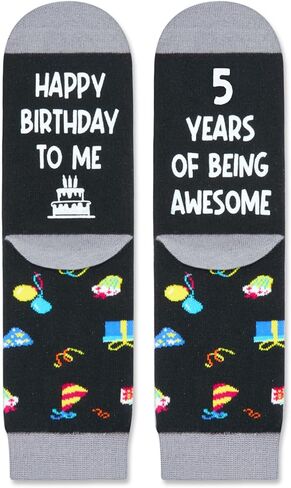 Zmart 6th Birthday Gifts for Boys - Socks for Boys Girls Age 6, Presents for 6 Year Olds, 6 Year Old Boy Gift Ideas, Black in Saudi Arabia