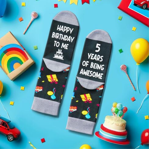 Zmart 6th Birthday Gifts for Boys - Socks for Boys Girls Age 6, Presents for 6 Year Olds, 6 Year Old Boy Gift Ideas, Black in Saudi Arabia