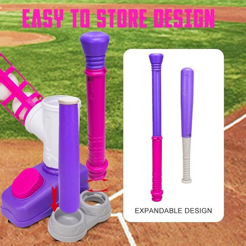 Tball Set for Toddler 3-5, T Ball Set for Kids 3-5-8, Toddler Kid Baseball Set 5-7, Toddler Kid Baseball Tball Bat Tee with 6 Baseball, Tee Ball Set Gift (Blue) in Saudi Arabia