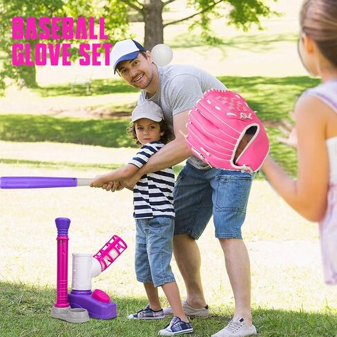 Tball Set for Toddler 3-5, T Ball Set for Kids 3-5-8, Toddler Kid Baseball Set 5-7, Toddler Kid Baseball Tball Bat Tee with 6 Baseball, Tee Ball Set Gift (Blue) in Saudi Arabia