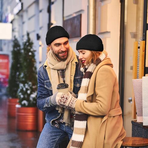 ROYBENS Wool Fisherman Beanie for Men Women, Knit Cuffed Fleece Lined Beanies Winter Warm Hat Skull Cap Unisex in Kuwait