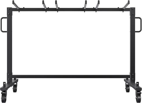 VEVOR Folding Cart Single Layer Mobile Stackable Dolly, Storage Rack Trolley with 265 Lbs Capacity to Store 42, Heavy Duty Iron Chairs Holder with 4 Casters, 2 Elastic Cords, Cover, Matte Black in Saudi Arabia