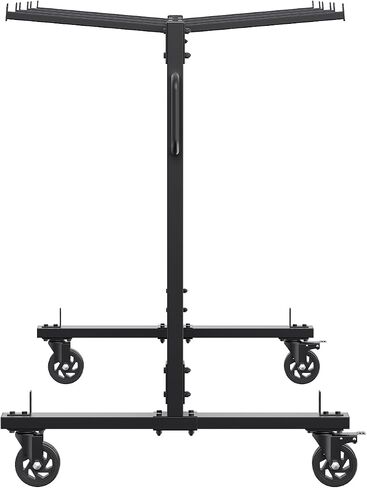 VEVOR Folding Cart Single Layer Mobile Stackable Dolly, Storage Rack Trolley with 265 Lbs Capacity to Store 42, Heavy Duty Iron Chairs Holder with 4 Casters, 2 Elastic Cords, Cover, Matte Black in Saudi Arabia