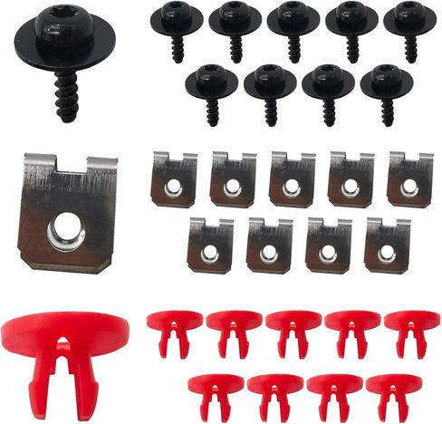 30 قطعة من براغي حماية درع محرك السيارة من UGSHY، استبدال مسمار عاكس الهواء لمحرك الهيكل W708591S424 1449533، مجموعة تثبيت مقاومة للصدأ ومقاومة للصدمات، سيارات عالمية (متعددة الألوان) in Kuwait