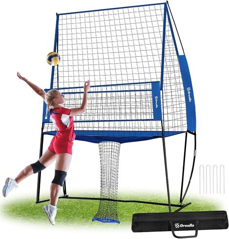 Volleyball Training Equipment, Volleyball Practice Net Station Update Freely Adjustable Height of Front Net, Easy Assembly Volleyball Net for Backyard Hitting Serving Passing Practice in Saudi Arabia