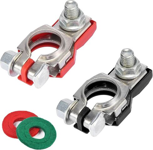 موصلات طرفية للبطارية، زوج إيجابي وسالب مع غسالات، مشابك أطراف البطارية، ملحقات السيارات للسيارات وسيارات الدفع الرباعي والشاحنات والدراجات النارية in Kuwait