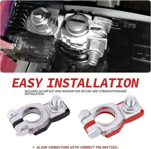 موصلات طرفية للبطارية، زوج إيجابي وسالب مع غسالات، مشابك أطراف البطارية، ملحقات السيارات للسيارات وسيارات الدفع الرباعي والشاحنات والدراجات النارية in Kuwait