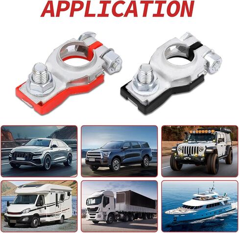 موصلات طرفية للبطارية، زوج إيجابي وسالب مع غسالات، مشابك أطراف البطارية، ملحقات السيارات للسيارات وسيارات الدفع الرباعي والشاحنات والدراجات النارية in Kuwait