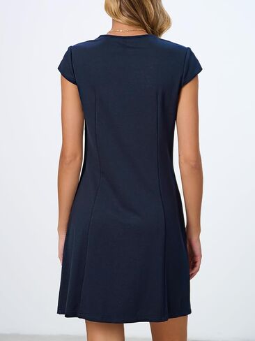 MEROKEETY Women's Cap Sleeve V Neck Mini Dress Elegant Formal Bodycon Business Office Casual Dress in Saudi Arabia