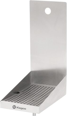 Kegco SEWM-1210-3 12" x 10" x 18" Wall Mount Drip Tray with Drain - 3 Shank Holes in Saudi Arabia