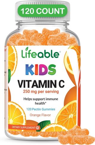 Doctors Finest Vitamin C Gummies for Kids – Vegan, GMO Free & Gluten Free – Great Tasting Orange Flavor Pectin Chews – Kids Dietary Supplement – 250mg of Vitamin C – 90 Jellies [45 Doses] in Kuwait