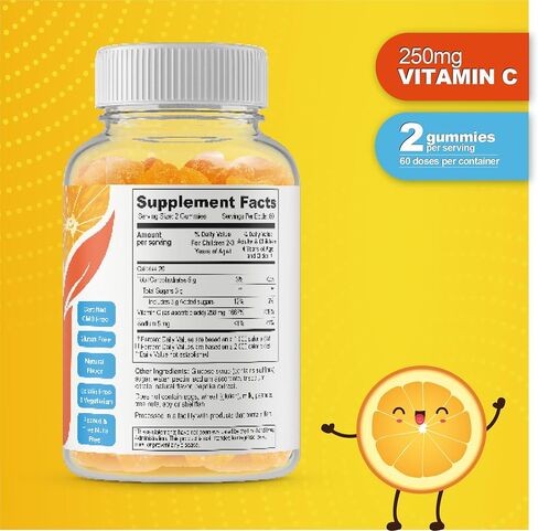 Doctors Finest Vitamin C Gummies for Kids – Vegan, GMO Free & Gluten Free – Great Tasting Orange Flavor Pectin Chews – Kids Dietary Supplement – 250mg of Vitamin C – 90 Jellies [45 Doses] in Kuwait