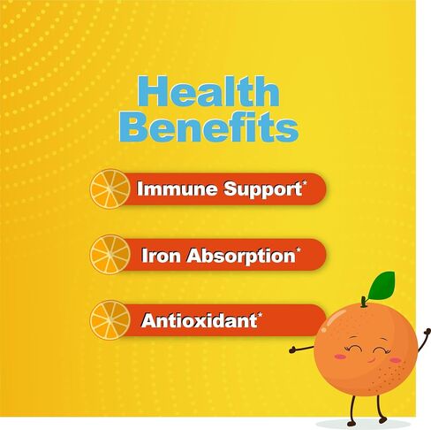 Doctors Finest Vitamin C Gummies for Kids – Vegan, GMO Free & Gluten Free – Great Tasting Orange Flavor Pectin Chews – Kids Dietary Supplement – 250mg of Vitamin C – 90 Jellies [45 Doses] in Kuwait
