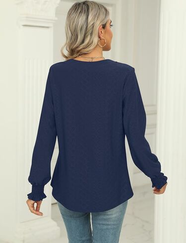 Ivicoer Blouses for Women Dressy Casual Long Sleeve Shirts V Neck Business Tops Office Work Shirts in Saudi Arabia
