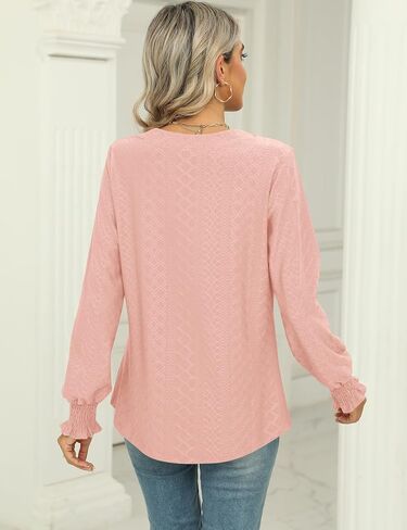Ivicoer Blouses for Women Dressy Casual Long Sleeve Shirts V Neck Business Tops Office Work Shirts in Saudi Arabia