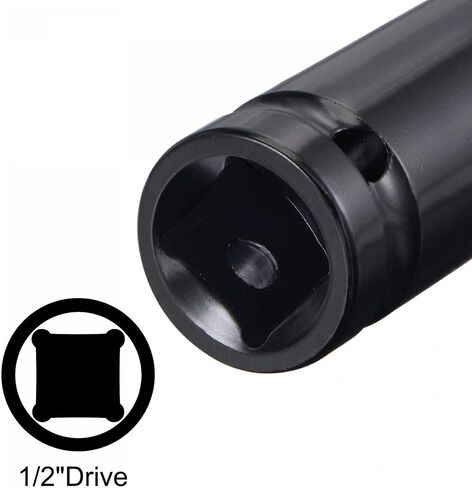 1/2 Drive by 24mm Deep Impact Socket, 8 Inch Length Durable Reliable CR-V Steel, 6-Point Metric Sizes for Home Car Repair in Saudi Arabia