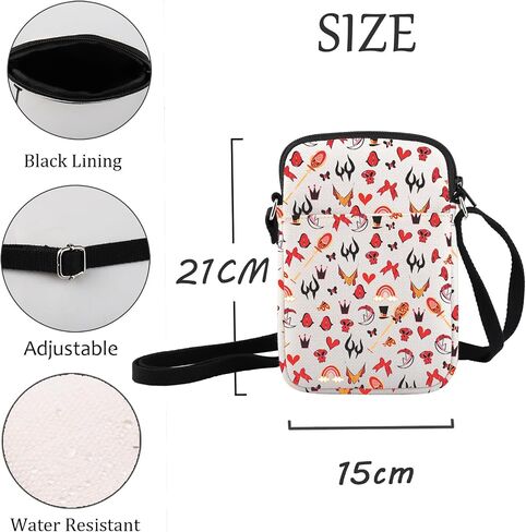 JXGZSO Hazbin Inspired Crossbody Bag Demon Cartoon Lover Gift Demon Hotel Shoulder Bag Hazbin Fan Gift in Saudi Arabia