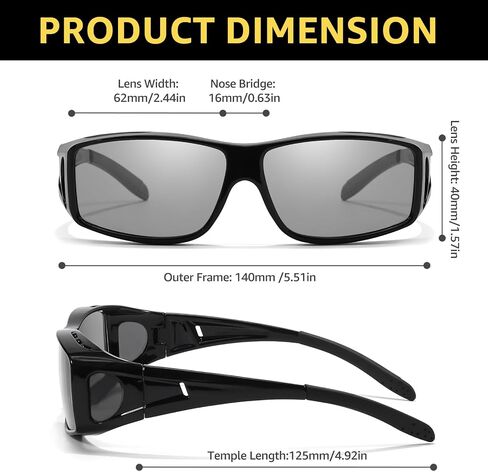 Myiaur Night Driving Glasses for Women Men, Polarized Night Vision Fit Over Glasses Sunglasses for Day & Night Reduce Glare in Saudi Arabia