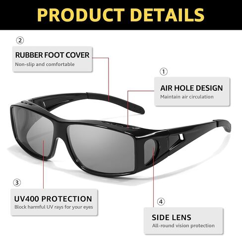 Myiaur Night Driving Glasses for Women Men, Polarized Night Vision Fit Over Glasses Sunglasses for Day & Night Reduce Glare in Saudi Arabia