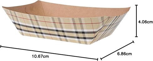 Restaurantware Bio Tek 4 Ounce Paper Boats, 50 Disposable #25 Food Trays - PE Lining, Durable, Pink And White Striped Paper Food Baskets, For Concession Stands, Picnics, or Fairs in Saudi Arabia
