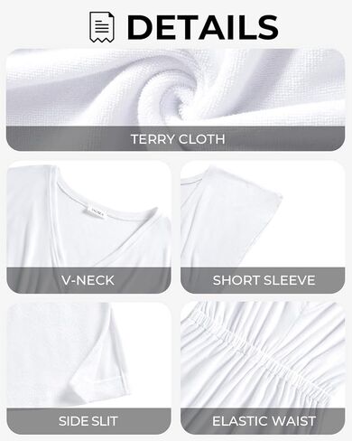 Terry Cloth Cotton Cover ups - Women Beach Swimsuit Bathing Suit Bikini Swimwear Coverups in Kuwait