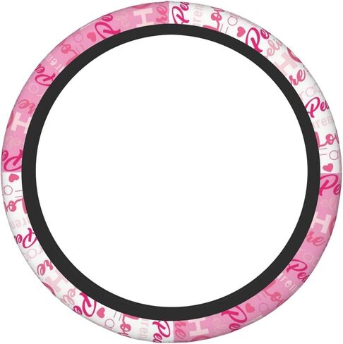 غطاء عجلة قيادة السيارة بشريط وردي للتوعية بسرطان الثدي، من النيوبرين العالمي الناعم المرن المريح، غطاء حماية لعجلة الديكور، ديكورات تلقائية مقاس 15 بوصة للنساء in Kuwait