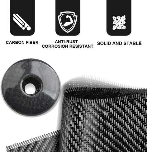 BUCKLOS Bike Headset Top Cap and Expander Plug, Fits 1-1/8" Fork Stems, Carbon Fiber Top Cap with Aluminum Screw Matte in Saudi Arabia
