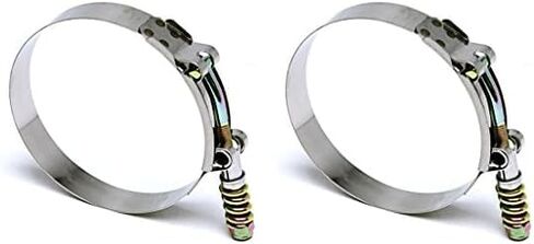 HPS Performance SLTC-225 مشبك T-Bolt من الفولاذ المقاوم للصدأ محمل بنابض SAE 44 لخرطوم معرف 2 بوصة، ملمع، قطعة واحدة 2.25 بوصة - 2.56 بوصة (57 مم - 65 مم) in Kuwait