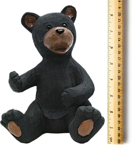 Slifka الدب الأسود تمثال حامل جهاز التحكم عن بعد، ديكورات الطاولة الدائمة للمنازل الجبلية، ديكور منزلي صغير للعطلات، 8.5 بوصة X8571 in Kuwait