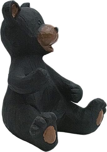 Slifka الدب الأسود تمثال حامل جهاز التحكم عن بعد، ديكورات الطاولة الدائمة للمنازل الجبلية، ديكور منزلي صغير للعطلات، 8.5 بوصة X8571 in Kuwait