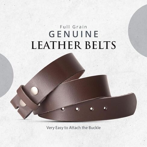 Leather Belt for men, Genuine Leather Belt without buckle, Men Belts Replacement belt Snap on Strap-1.5 inch Wide in Saudi Arabia