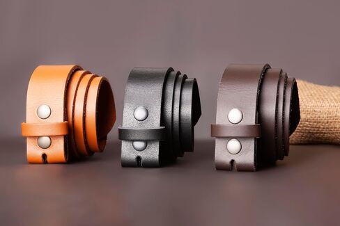 Leather Belt for men, Genuine Leather Belt without buckle, Men Belts Replacement belt Snap on Strap-1.5 inch Wide in Saudi Arabia