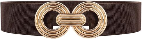 COTIM COYIN Women‘s Wide Elastic Belts with Double Ring Buckle, Stretchy Waist Belt for Dresses in Saudi Arabia