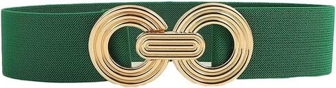 COTIM COYIN Women‘s Wide Elastic Belts with Double Ring Buckle, Stretchy Waist Belt for Dresses in Saudi Arabia
