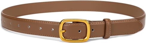 Women Leather Belt Gold Buckle Belt Jeans Pants Ladies Skinny Faux Leather Dress Belt in Saudi Arabia