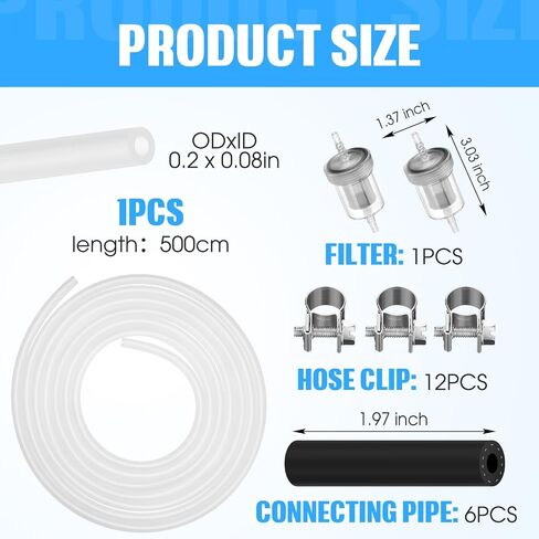 2 Set 5M Fuel Line Kit with Fuel Filter and Hose Clip for Heaters Tank Diesel Heater Accessories Diesel Heater Fuel Line Kit in Saudi Arabia