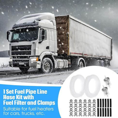 2 Set 5M Fuel Line Kit with Fuel Filter and Hose Clip for Heaters Tank Diesel Heater Accessories Diesel Heater Fuel Line Kit in Saudi Arabia